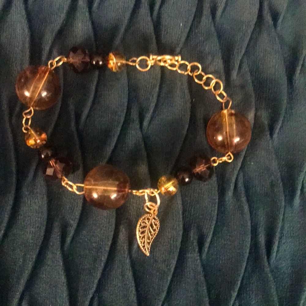 love, Savvy Amber Bronzed Bead Bracelet